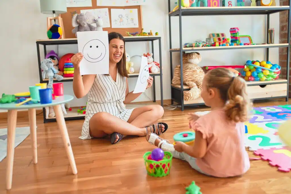 A child psychologist working with a child