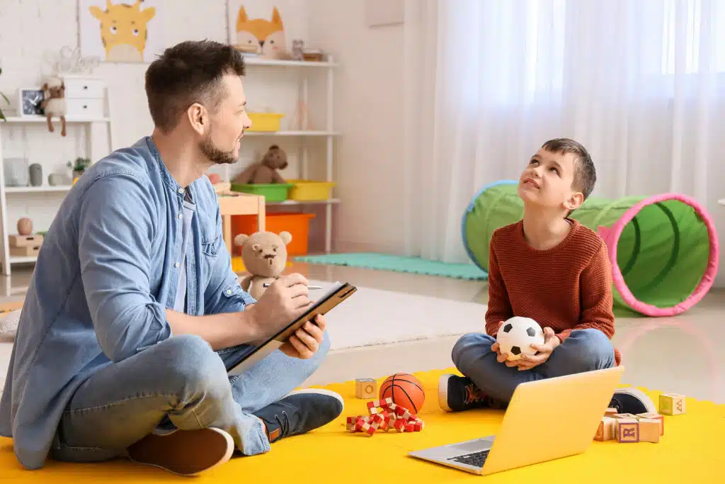 A Child Psychologist working with a child